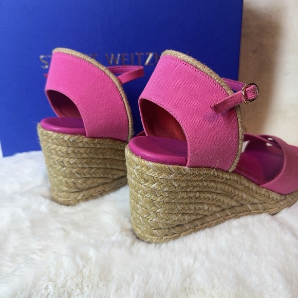 Stuart Weitzman Women's Fuchsia Mirela II Espadrille Wedge Sz 6B - Picture 3 of 5